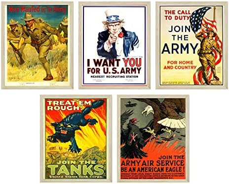 WW2 Plakátok World War 2 Plakátok WW2 Emléktárgy - Készlet 5 WW2 Propaganda Plakát WW2 Poszter World War 2 Emlékek Hadsereg