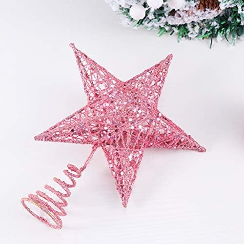 Abaodam 2db 20cm karácsonyfa Vas Csillag Topper Csillogó karácsonyfa Dekoráció, Dísztárgyak (Rózsaszín)