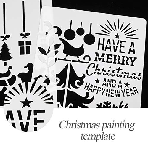 TOYANDONA 12DB Karácsonyi Stencil Sablon Boldog Karácsonyt Hóember Mikulás Rajz Stencil Újrafelhasználható Festmény Üres
