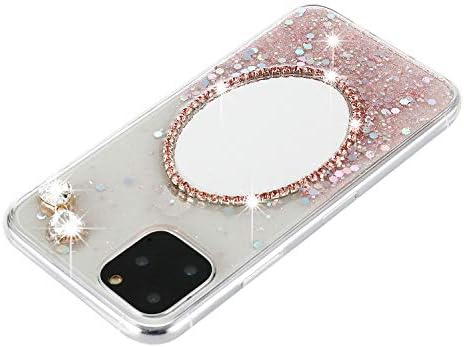 INKOMO iPhone 11 Pro Max Esetben, Luxus Aranyos Bling Tükör Smink Esetben a Nők, Csillogás Beágyazása Gyémánt Puha TPU Kristálytiszta