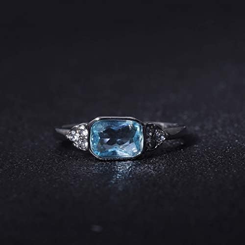 2023 Új Kék Gyűrű Részt Divat Fényes, Aranyozott Gyűrű Kő Kör Ékszer Női Ékszerek Ég Gyűrű Kő Gyűrűk (Ezüst, 6)