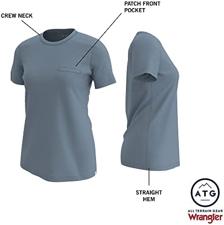 ATG által Wrangler Női Kötött Zsebében Sleeve Rövid Ujjú T-Shirt