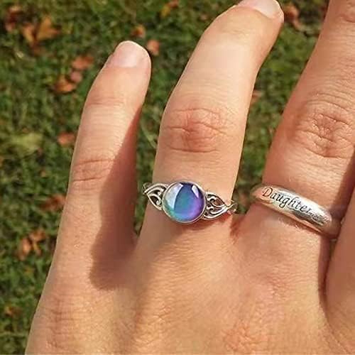 2023 Új Gyűrűk Hőmérséklet Színű Gyűrű Női Divat Ékszerek Legnépszerűbb Tartozékok Felesége Hüvelykujj Vastag Gyűrű (Ezüst,