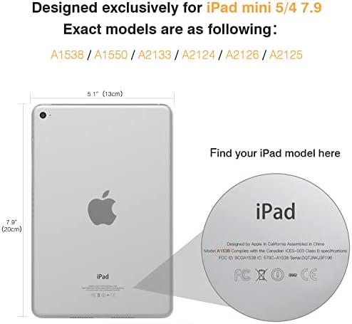 MoKo Esetben Illeszkedjen az Új iPad Mini 5 2019/Mini 4 2015 (5./4. Generációs 7,9 hüvelykes), Karcsú, Könnyű, Okos Shell