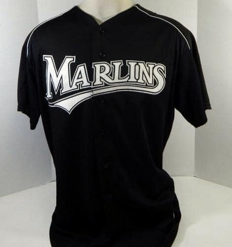2003-06 Florida Marlins Manny Mayorson 27 Játékban Használt Fekete Jersey BP ST XL 120 - Játék Használt MLB Mezek