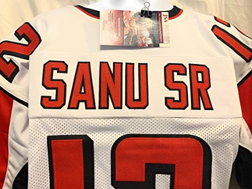 Mohamed Sanu Atlanta Falcons Aláírt Autogramot Fehér Egyéni Jersey SZÖVETSÉG Hiteles Tanúja