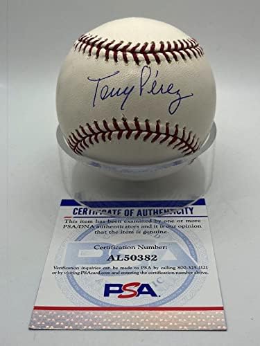 Tony Perez Cincinnati Reds Aláírt Autogramot Hivatalos MLB Baseball PSA DNS *82 - Dedikált Baseball