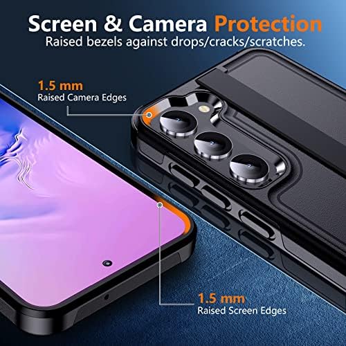 MOZOTER Samsung Galaxy S23 Esetben a[2 Db Üveg képernyővédő fólia+2 Db Kamera Lencséjét Védő][Katonai Csepp Védelem] Heavy